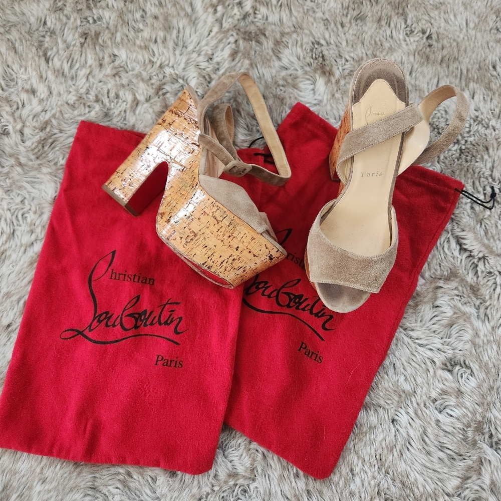 Authentic Christian Louboutin Super Dombasle Sandals In Beige Size IT 39 US‎ 9